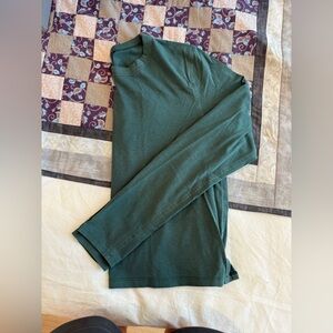 Lululemon Green Classic Fit Cotton Blend Long Sleeve T-Shirt